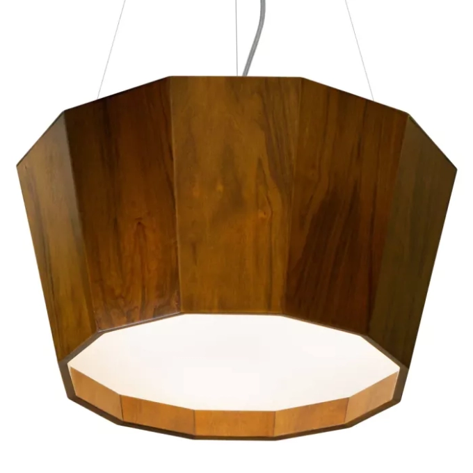 Pendente Union Iluminação Cônico Invertido Madeira e Acrílico 6L E27 Ø750x250mm 394