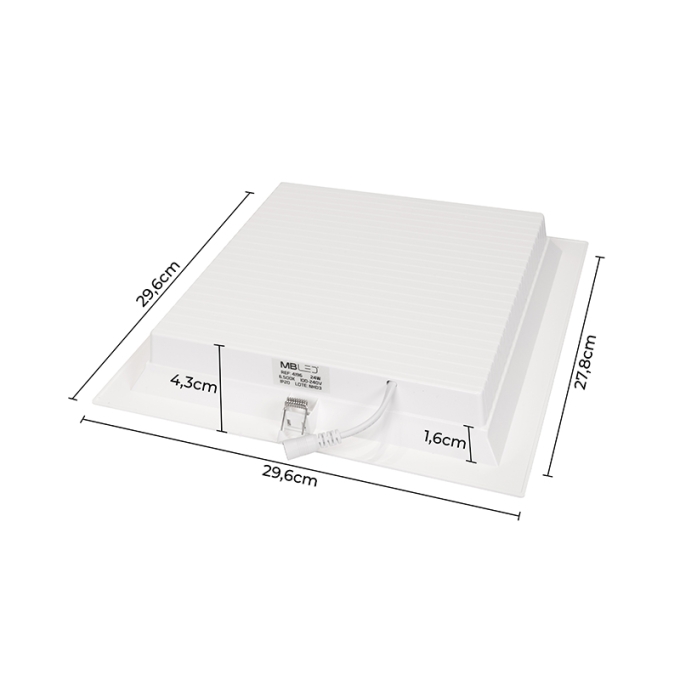 Painel Embutido Quadrado Nordecor Kais 24 watts 3000K Branco Bivolt 296x296mm 4194