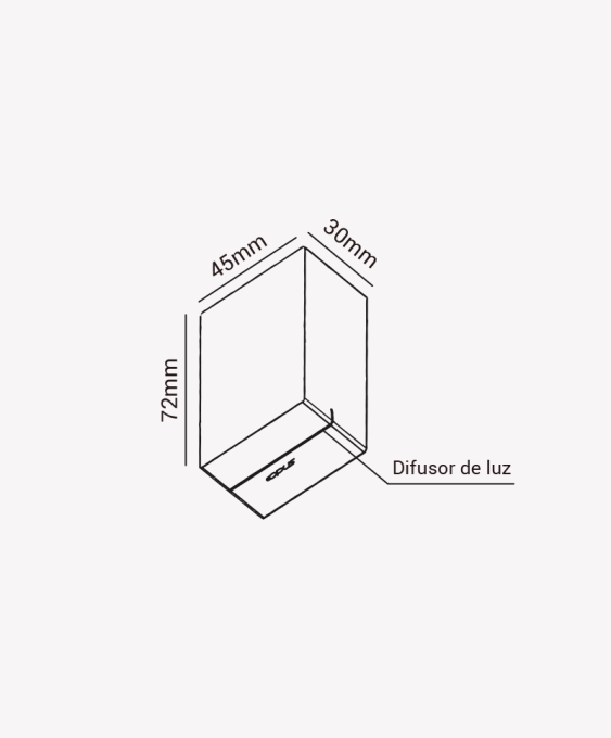 Balizador Sobrepor Opus Inlinea 3 watts 3000K IRC90 Branco IP65 Bivolt 45x75x30mm OPS 85728