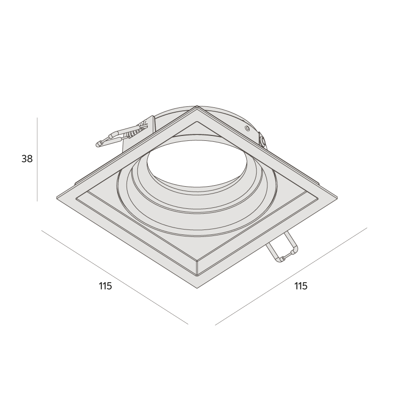 Embutido Interlight Micro Borda Recuado 1L AR70 115x115x38mm IL 4703-GZ