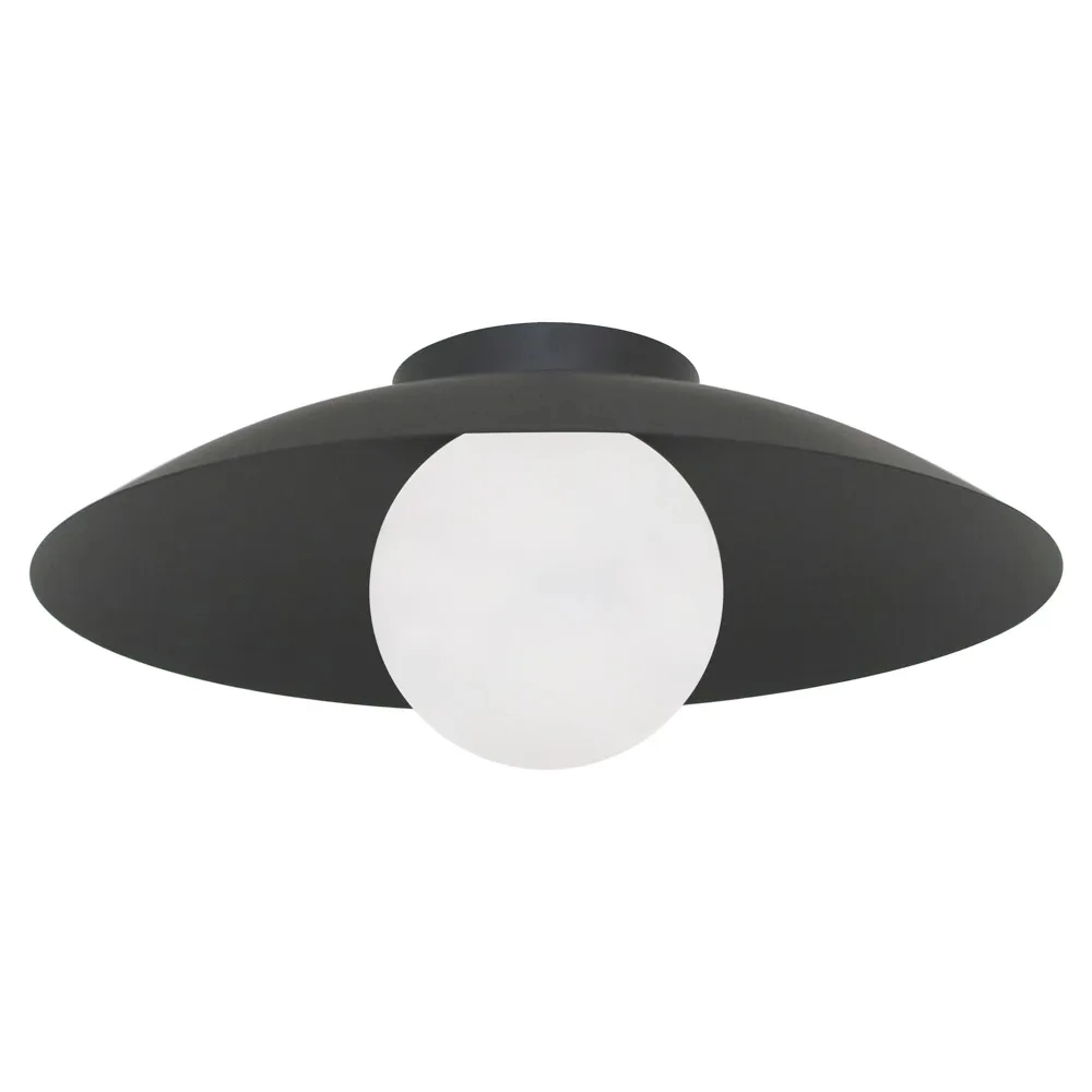 Plafon Bella Cuia Preto e Opalino 1L G9 Ø250x130mm CUI1PS01PT025