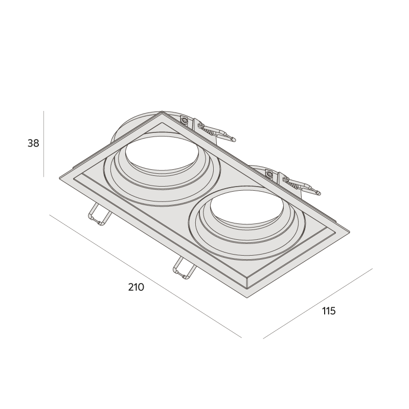 Embutido Interlight Micro Borda Recuado 2L PAR20 115x210x38mm IL 4707
