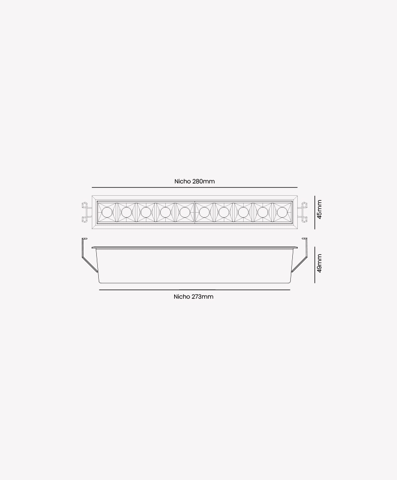 Spot Embutir Opus LED Soul 20 watts 2700K IRC90 30° IP20 280x45x50mm Branco OPS 87821