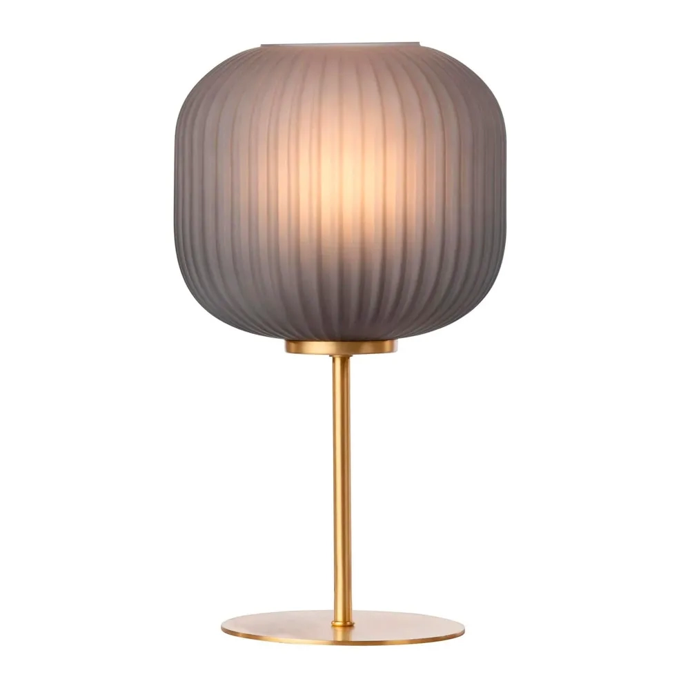 Abajur Bella Denlon Latão Cinza 1L E27 Ø200x360mm DEN1AB01LT020