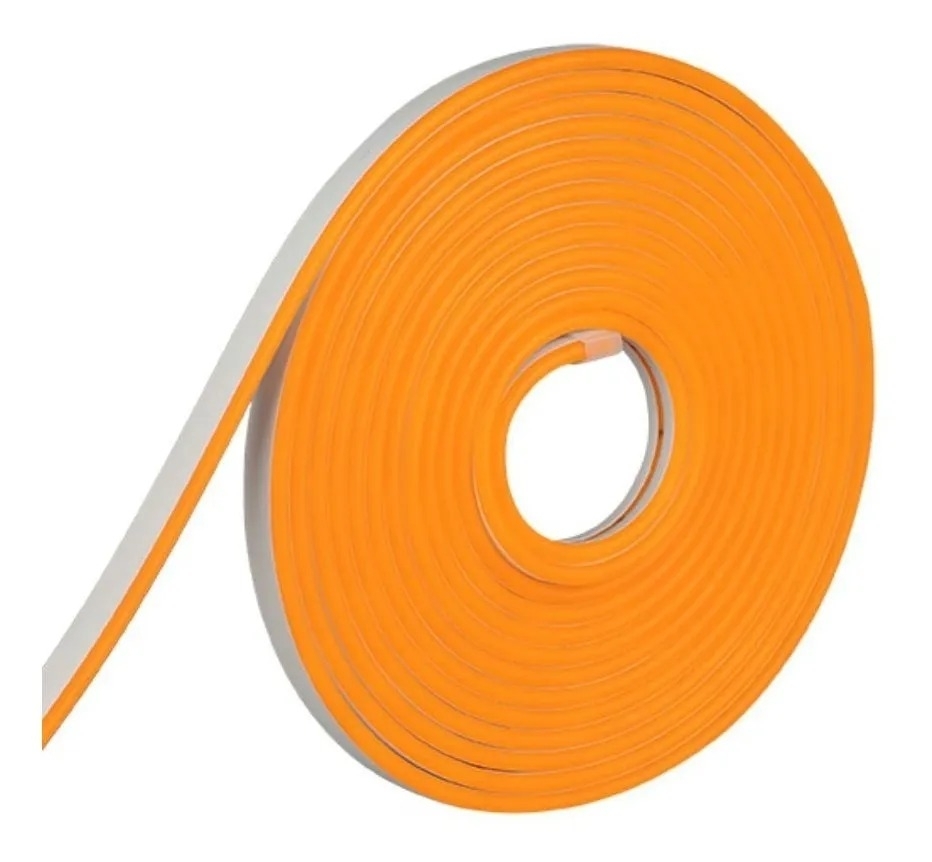 Neon Flex Alpertone Laranja 8w/mt 12V 120 leds/mt IP65 6x12mm (Rolo 25 metros) 1506-25