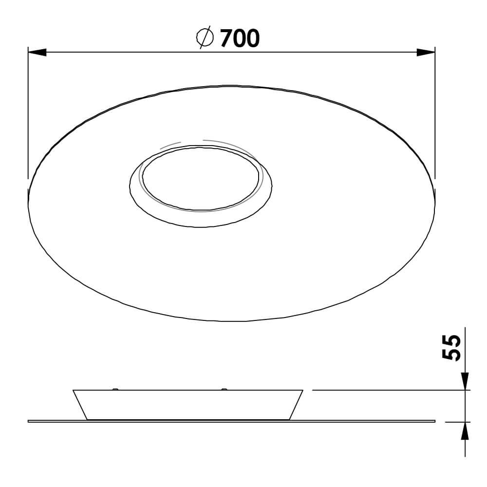 Plafon Newline Messier Dimerizável 30,2 watts 2700K Ø700x55mm Bivolt PL02011LED27DIM