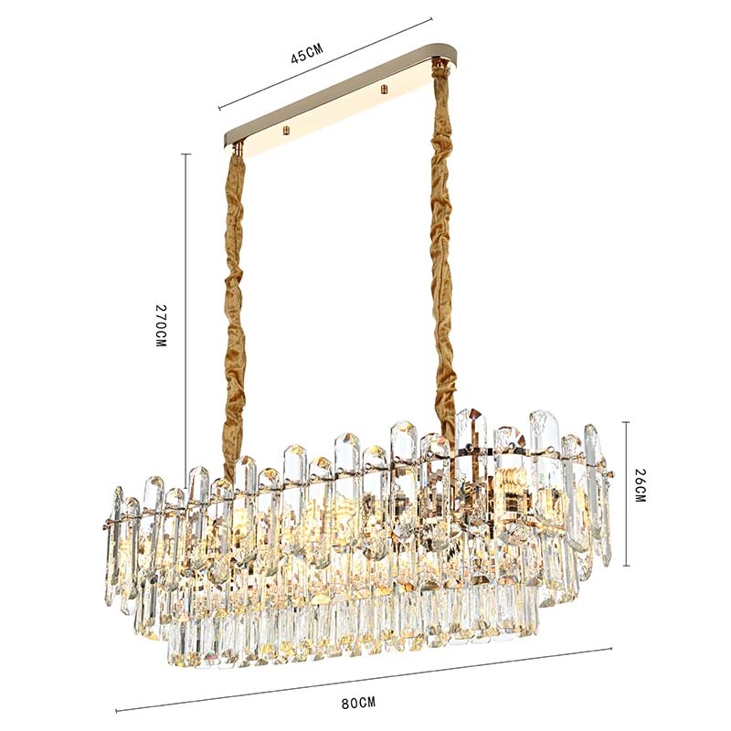 Pendente Nordecor Koine On 12L E14 Ouro Brilho 260x800mm 2910