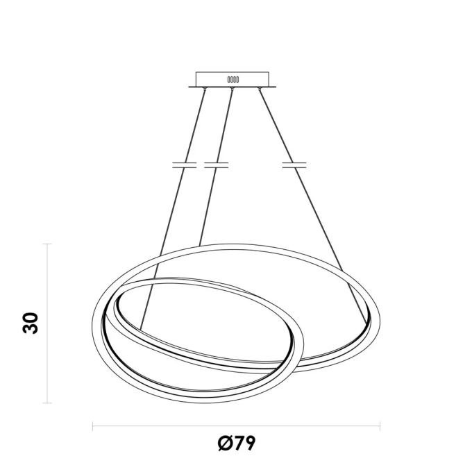 Pendente Bella Infini Metal Dourado 61 watts 3000K Bivolt Ø790mm DW008G