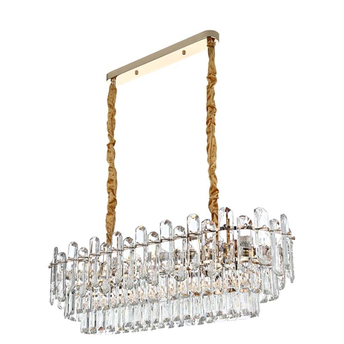 Pendente Nordecor Koine On 12L E14 Ouro Brilho 260x800mm 2910
