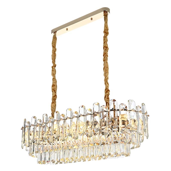 Pendente Nordecor Koine On 12L E14 Ouro Brilho 260x800mm 2910