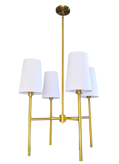 Pendente Alliance Cupp Alumínio e Tecido 4L E27 Haste Fixa Ø600x600mm Bivolt 2091/4
