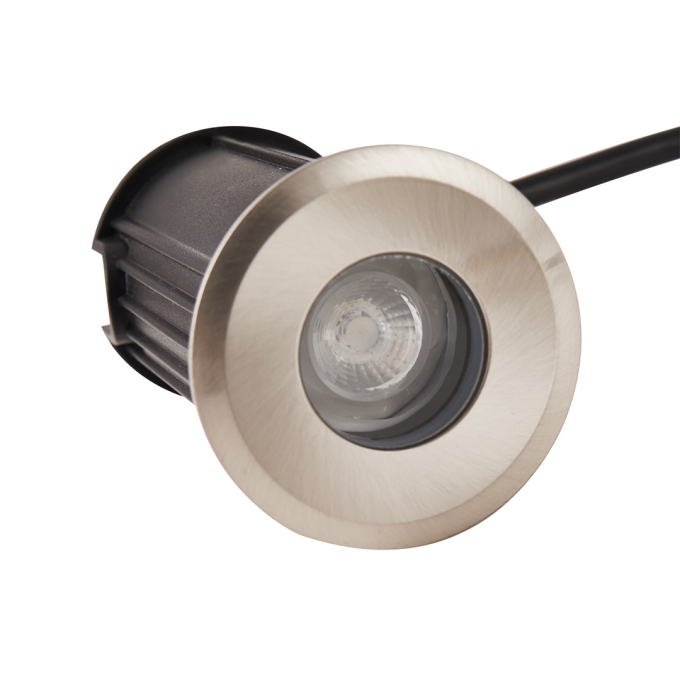 Embutido de Solo Nordecor Mies 2 watts 2700K 24V IRC97 24° IP67 Aço Inox Ø52x80mm 6616