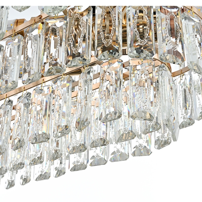 Pendente Nordecor Koine On 12L E14 Ouro Brilho 260x800mm 2910