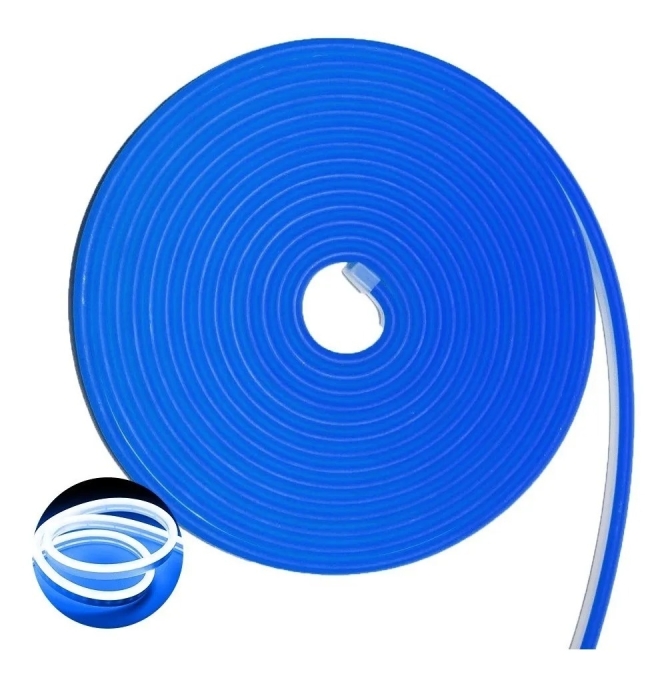 Neon Flex IP67 Alpertone Azul Escuro 7,4w/mt 12V 120 leds/mt 6x12mm (Rolo 25 metros) 01485-25