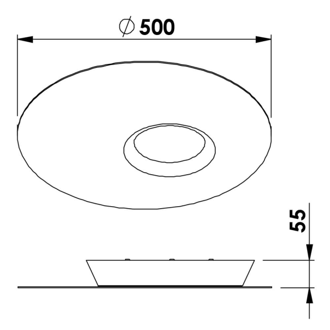 Plafon Newline Messier Acendimento Individual 24,4 watts 2700K Ø500x55mm Bivolt PL02010LED27AI