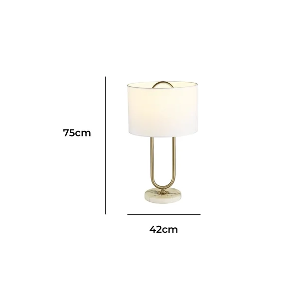 Abajur Bella Shadow Dourado e Branco 1L E27 420x750mm BC009