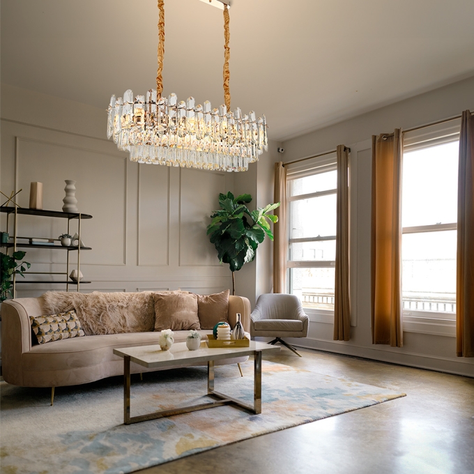 Pendente Nordecor Koine On 12L E14 Ouro Brilho 260x800mm 2910