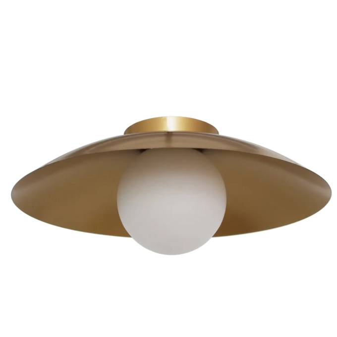 Plafon Bella Cuia Dourado e Opalino 1L G9 Ø250x130mm CUI1PS01DR025