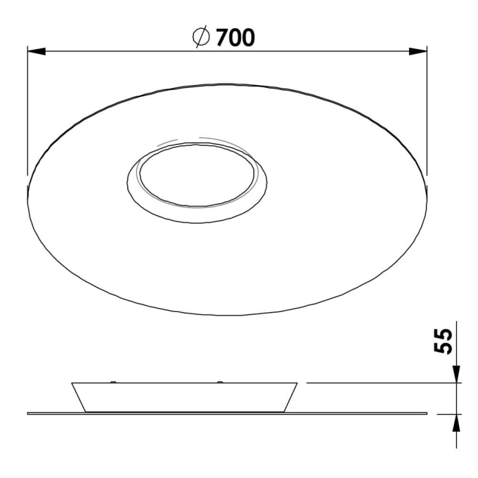 Plafon Newline Messier 30,2 watts 2700K Acendimento Único Ø700x55mm Bivolt PL02011LED27