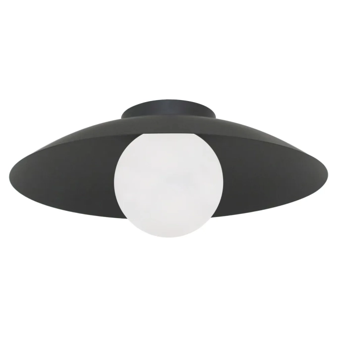 Plafon Bella Cuia Preto e Opalino 1L G9 Ø500x205mm CUI1PS01PT050