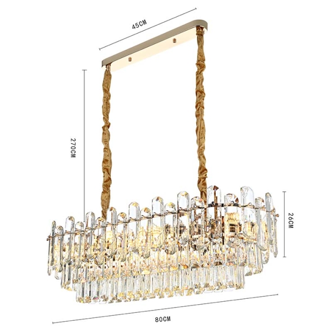 Pendente Nordecor Koine On 12L E14 Ouro Brilho 260x800mm 2910