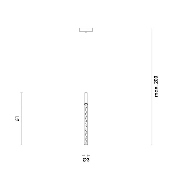 Pendente Bella Sabre Bronze e Preto 6,3 watts 3000K Ø25x510mm SAB1PD01BO050