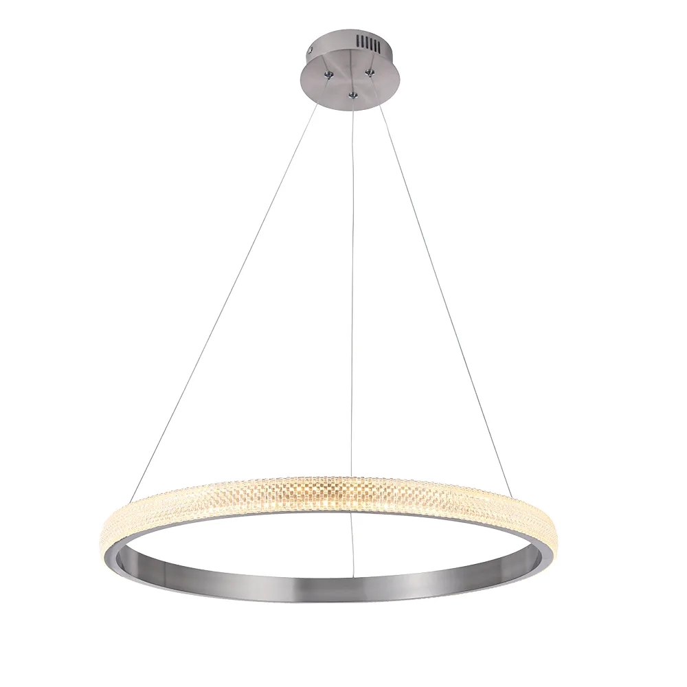 Pendente Bella Oca Niquelado e Transparente 32 watts 3000K Ø600x40mm GD001NK