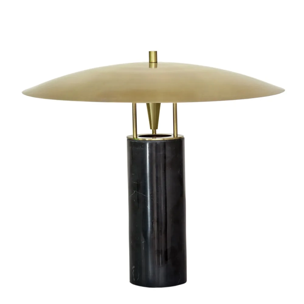 Abajur Bella Pira Preto e Latão 1L GU10 Ø450x400mm PIR1AB01PT045