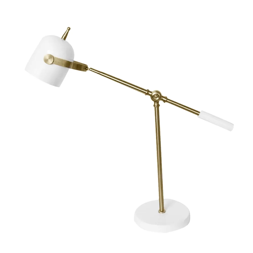 Abajur Bella Juju Metal Branco e Dourado 430x50x180mm HR006WG