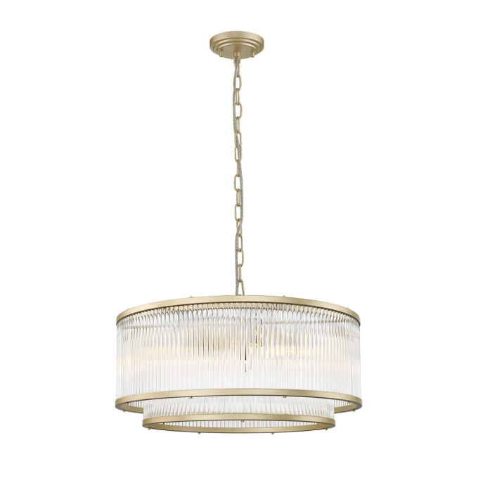 Pendente Bella Odeon Transparente e Dourado 6L E14 Ø500x220mm ODE1PD01TR050