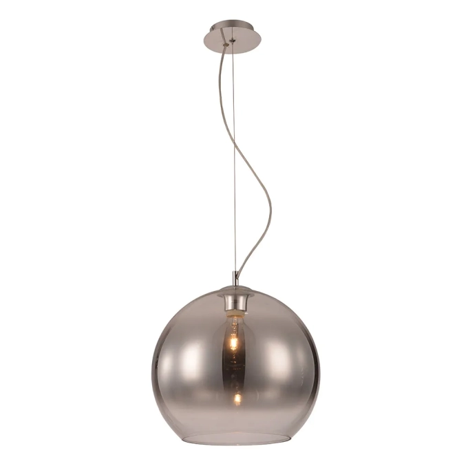 Pendente Bella Bocci Metal Cromado e Vidro Fumê 1L E27 Ø400x410mm OD037SL