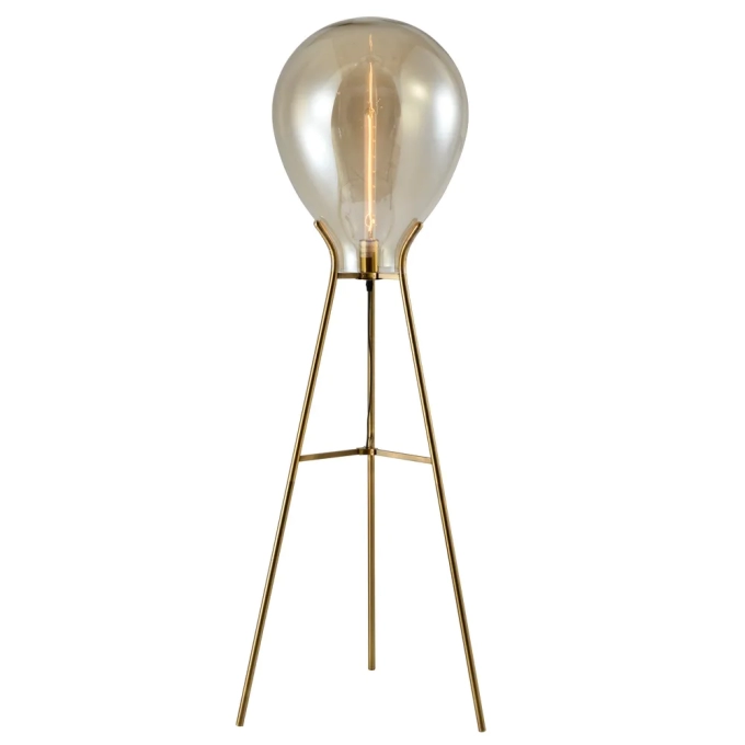 Coluna Bella Caju Metal Bronze e Vidro Conhaque 1L E27 Ø600x1450mm RZ004G