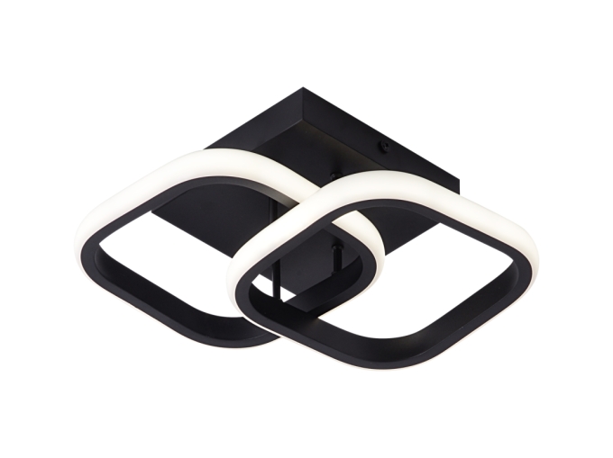 Plafon Sindora Silicone Alumínio Preto 22 watts 3000K 4000K 6000K 240x240x90mm Bivolt QX05323