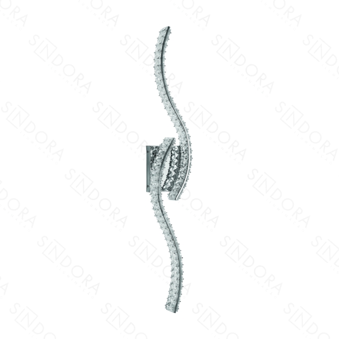 Arandela Sindora Metal Cromado e Cristal 24 watts 3000K Ø140x980mm Bivolt DCB02907