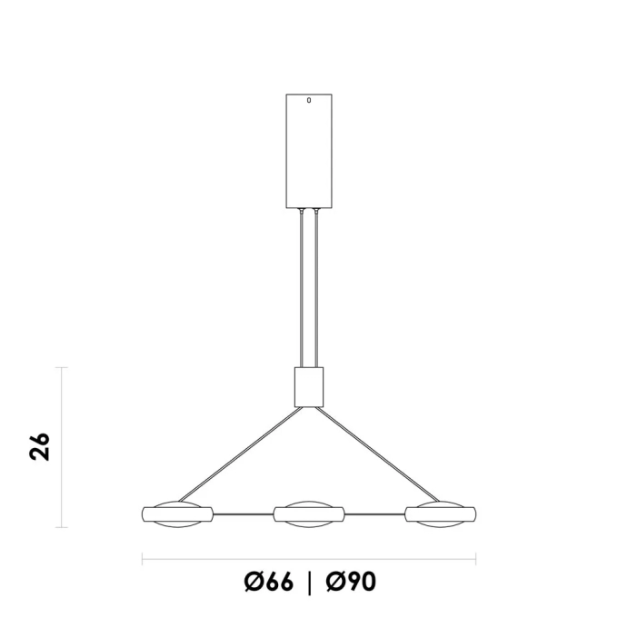 Pendente Bella Beep Preto e Dourado 45 watts 3000K Ø660x60mm KW010B