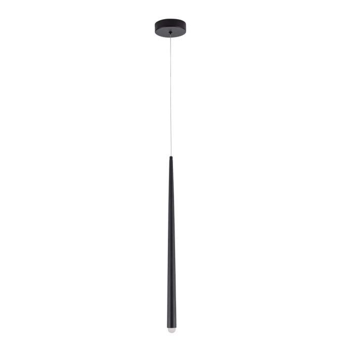 Pendente Bella Fallen Metal e Acrílico Preto 8 watts 3000K Ø40x650mm Bivolt FAL1PD01PT062