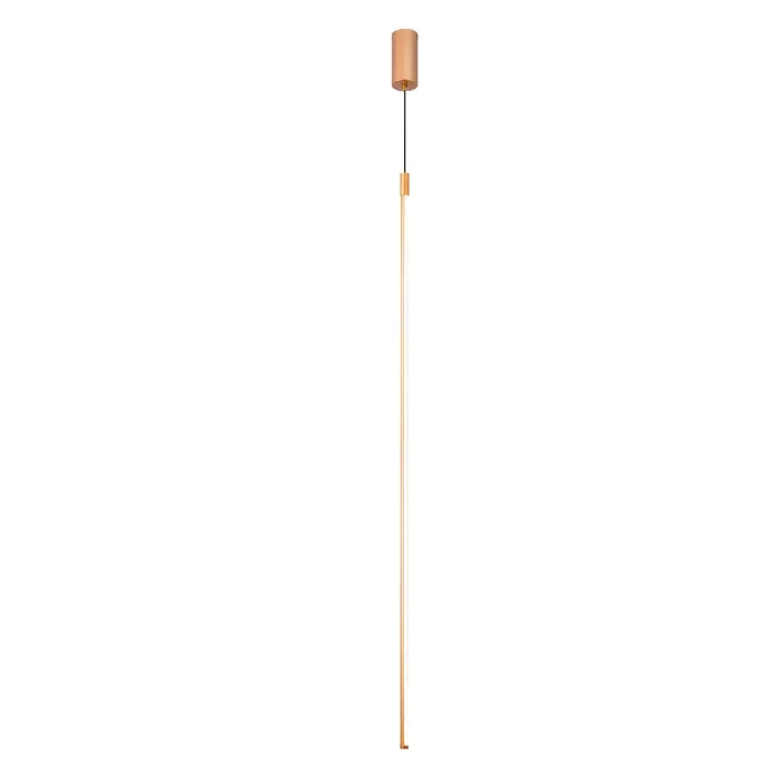 Pendente +Luz Tenues Alumínio Dourado Fosco 12 watts 2700K Ø16x1200mm PE-133/12.120DF