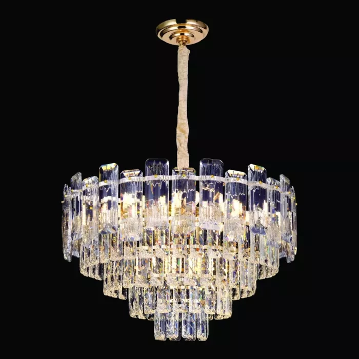 Pendente Sindora 11L E14 Metal Dourado e Cristal Ø550x360mm DCD06550