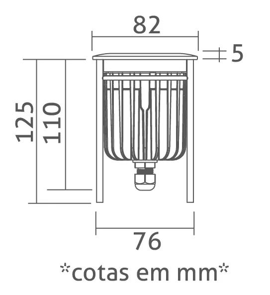 Embutido de Solo Powerlume 6 watts IP67 Alumínio e Difusor Acrílico Bivolt 125x82x76mm ESX6W
