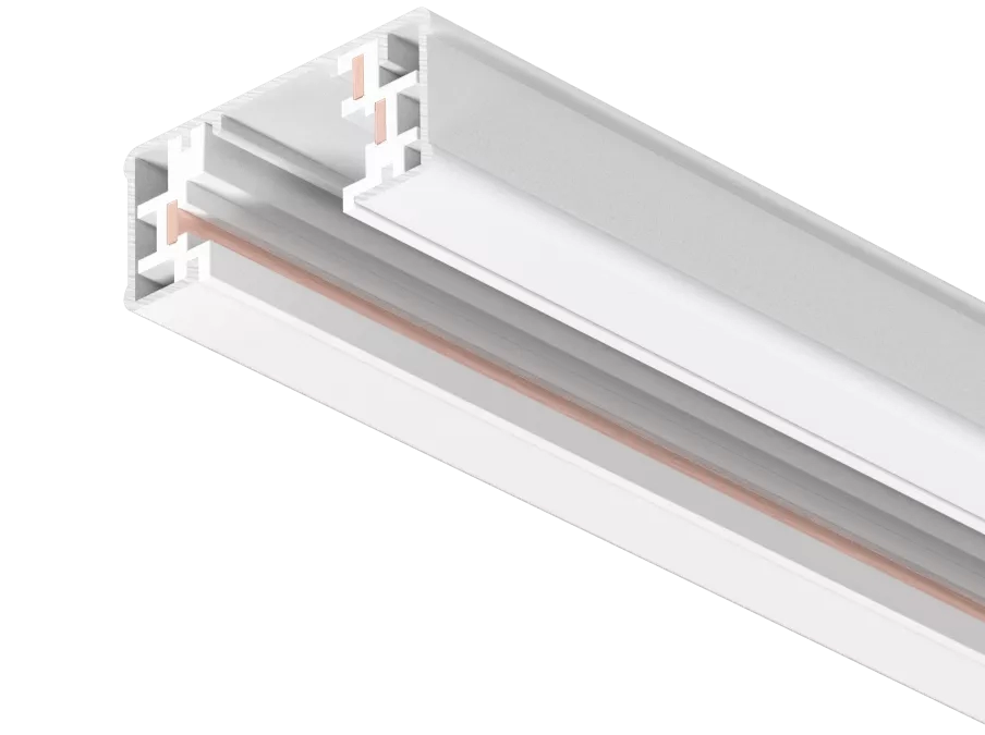 Trilho Powerlume Eletrificado Sobrepor Branco Alumínio e PVC IP20 Bivolt 1000mm TRI3-100