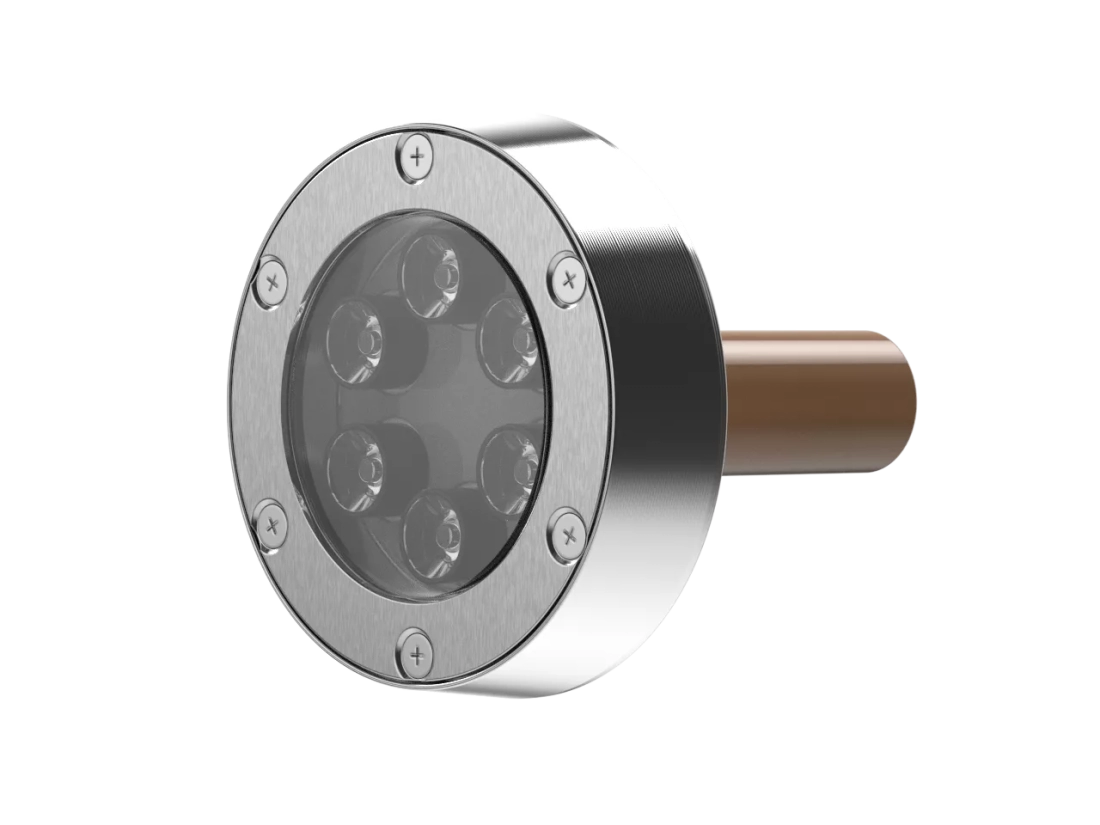 Embutido Powerlume Subaquático 18 watts IP68 12V Inox e Acrílico Bivolt Ø97x109mm ESA18W