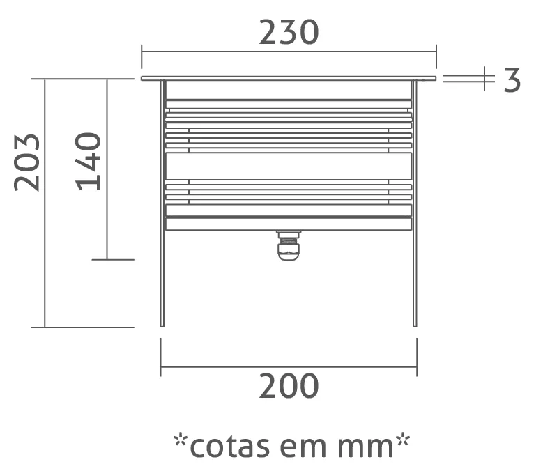 Embutido de Solo Powerlume 50 watts IP67 Alumínio e Difusor Acrílico Bivolt 203x230x200mm ES50W