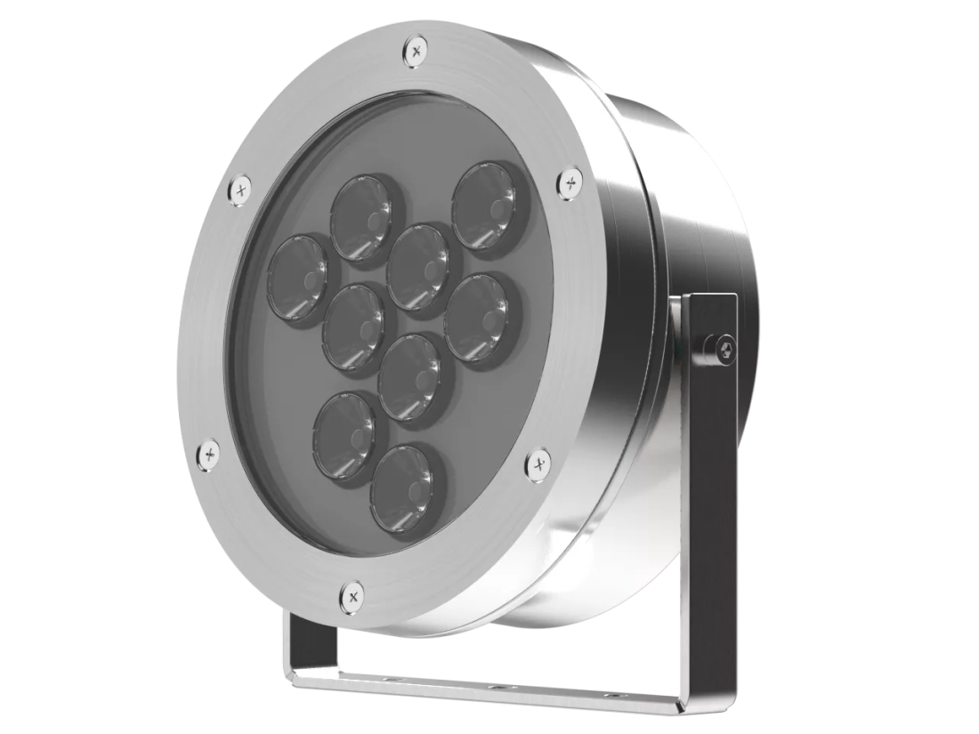 Projetor Powerlume Subaquático 20 watts IP68 24V Inox e Acrílico Bivolt Ø143x84mm PSA20W
