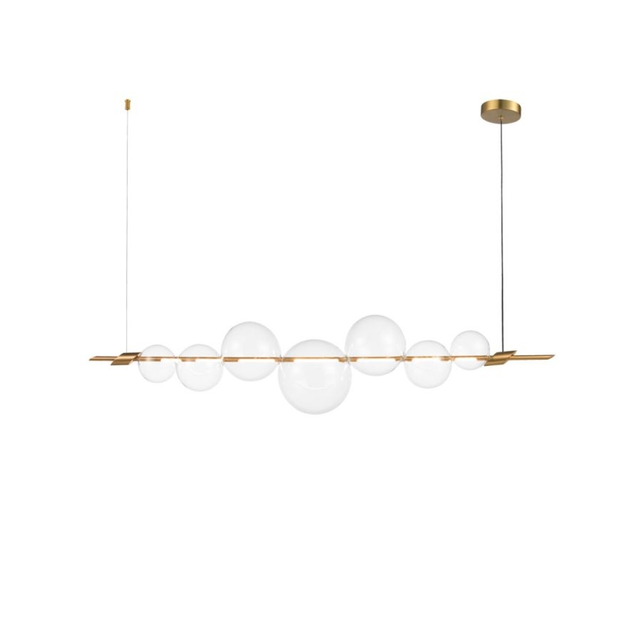 Pendente Bella Zeep Dourado e Transparente 12 watts 3000K 250x1530x250mm ZEE1PD01DR10