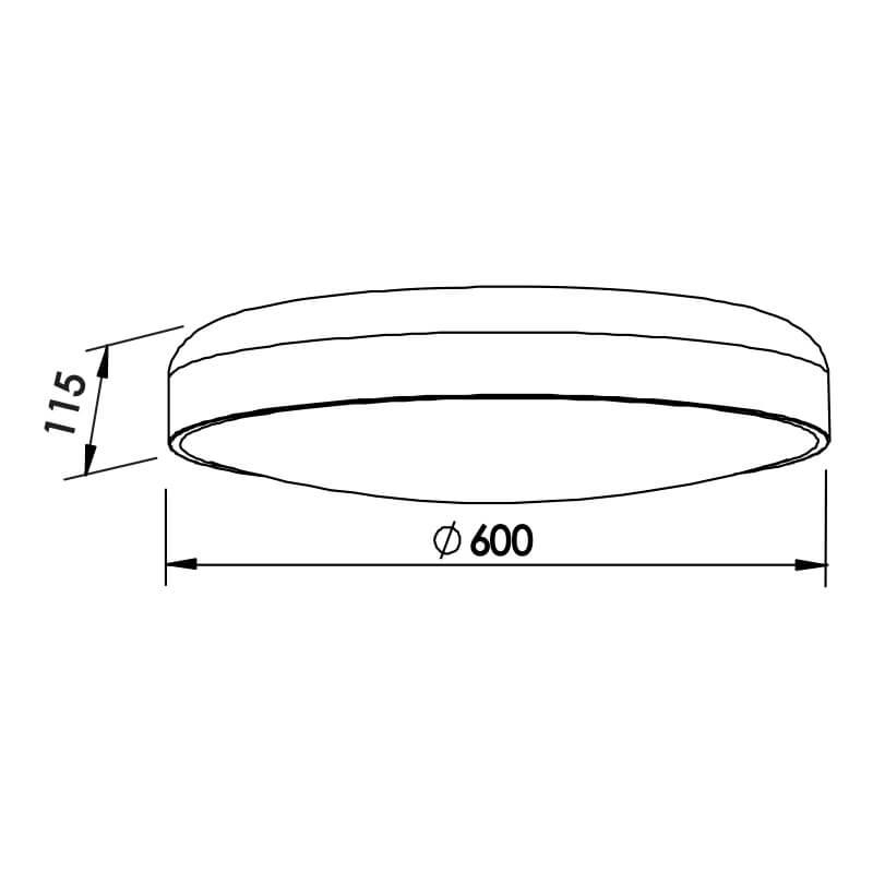 Plafon Sobrepor Newline Victoria Branco 5L E27 Ø600x115mm 162