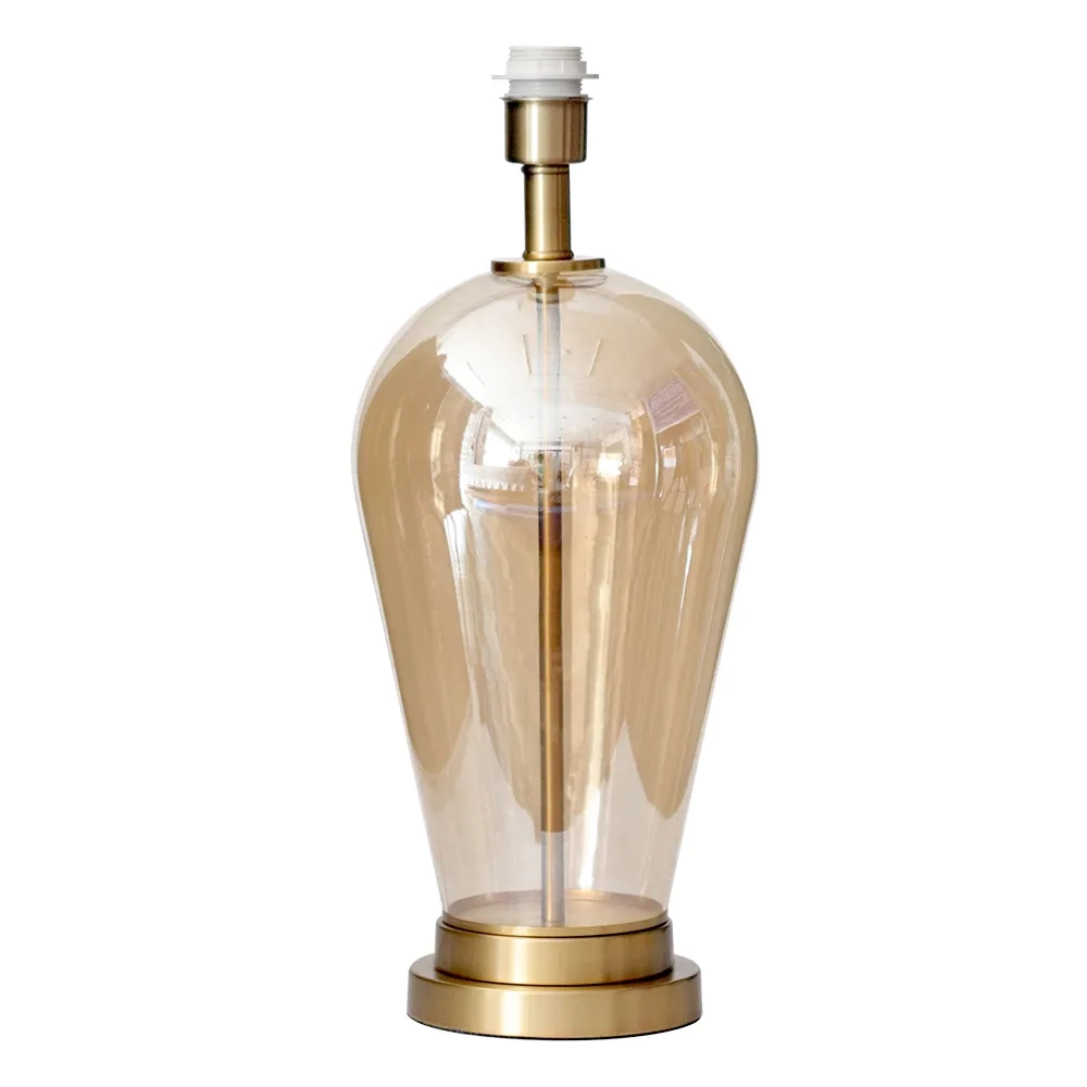 Base p/ Abajur Bella Veneto Metal e Vidro Dourado e Champagne 1L E27 Ø220x520mm (Sem Cúpula) WR004