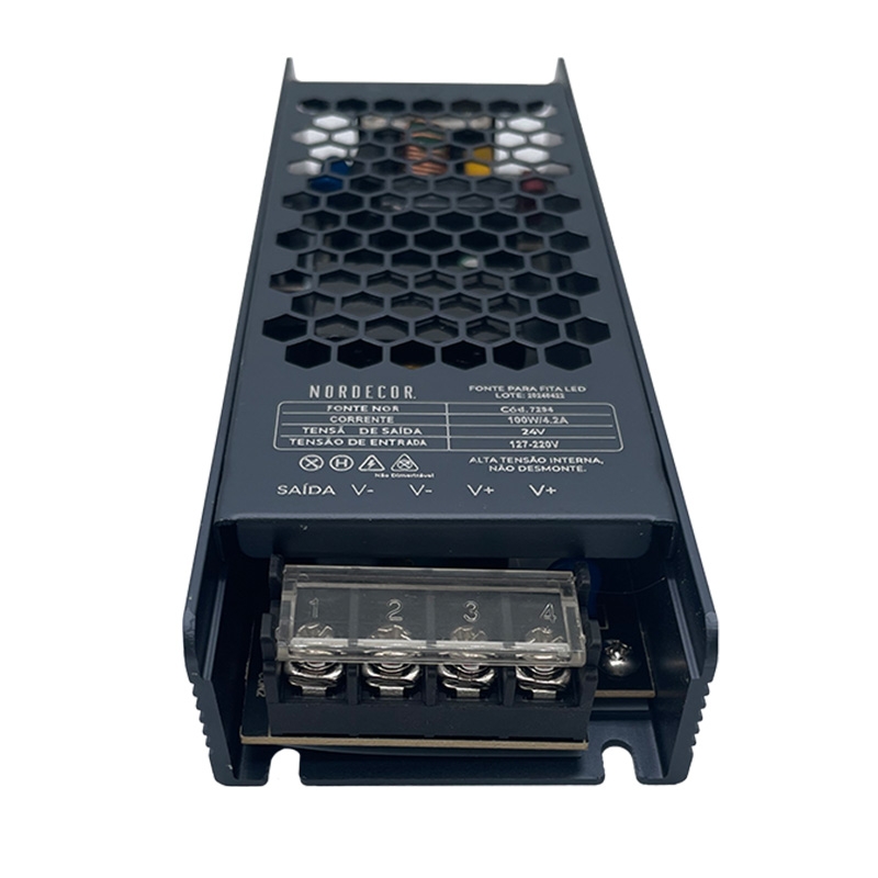 Fonte 24V Nordecor Nord 4,1A 100 watts Bivolt IP20 225x60x30mm 7294