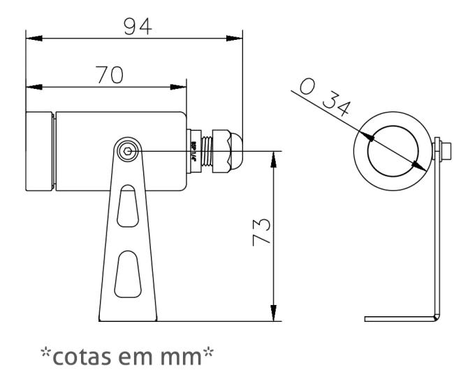 Projetor Powerlume Subaquático 3 watts IP68 24V Inox e Acrílico Bivolt Ø34x94x73mm PSA3W
