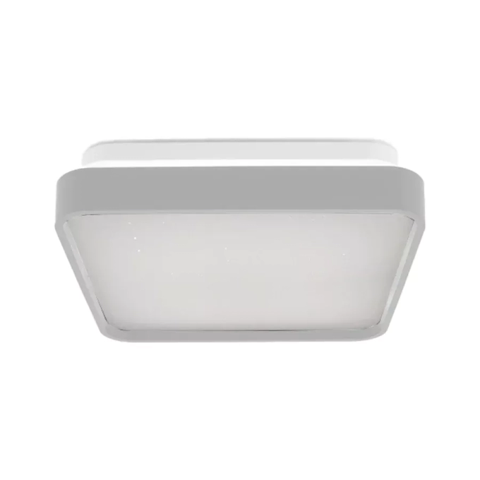 Plafon Opus LED White 12 watts 3000K Bivolt Difusor Cintilante 280x280mm Preto OPS 82826