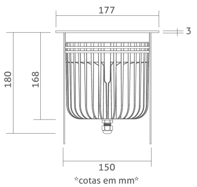 Embutido de Solo Powerlume 25 watts IP67 Alumínio e Difusor Acrílico Bivolt 180x177x150mm ESX25W